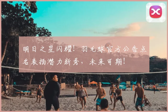 明日之星闪耀!羽毛球官方公告点名表扬潜力新秀,未来可期!